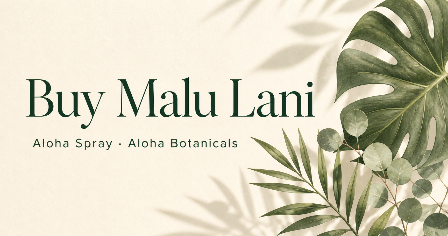 Buy Malu Lani botanical brand artwork featuring Aloha Spray and Aloha Botanicals